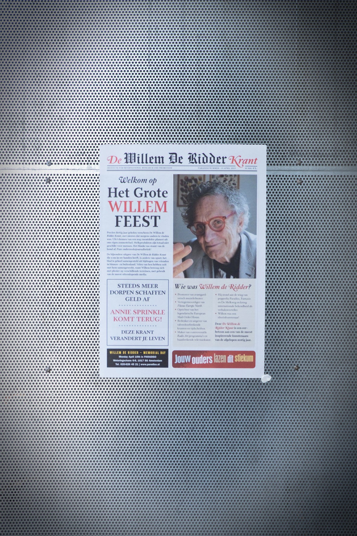 Willem de Ridder krant (speciale ‘Paradiso-uitgave’)